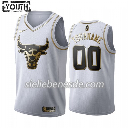 Kinder NBA Chicago Bulls Trikot Nike 2019-2020 Weiß Golden Edition Swingman - Benutzerdefinierte